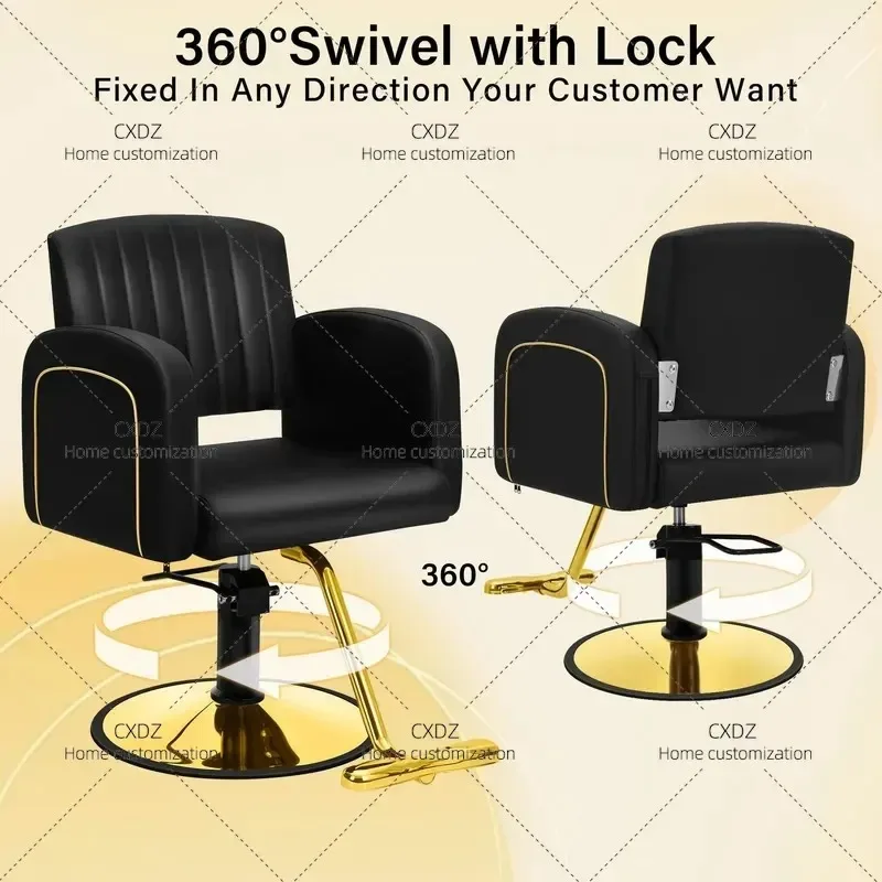 Hair Salon Chair Barber Shop Reclining Rotating Lift Chair Simple Design for Hairdressing Factory Direct Sales