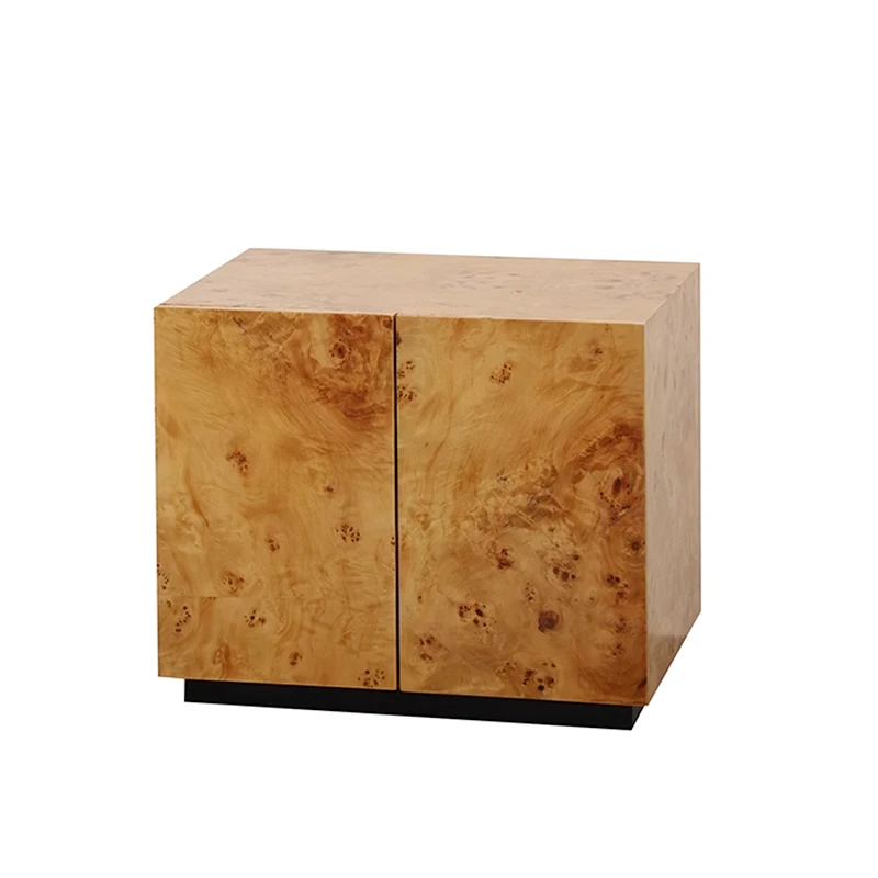 

Contemporary drawer bedside table, bedroom furniture burr leather, rectangular living room, hotel bedside table