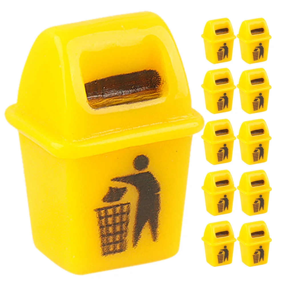 

12Pcs Miniature Trash Cans Dollhouse Decor Garbage Containers Realistic Shape DIY Gift Accessory Mini Trash Can