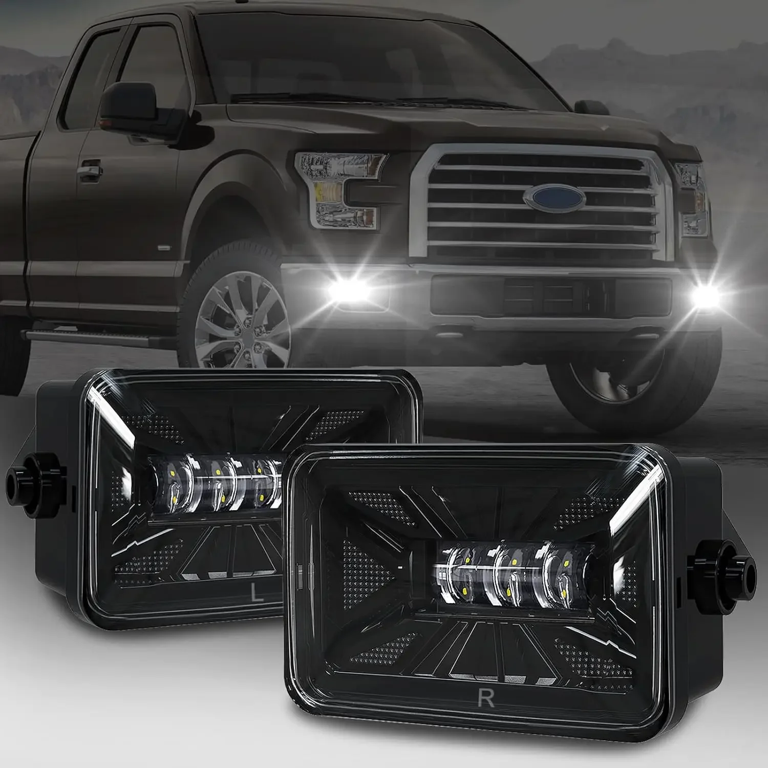 

LED Fog Light Assembly For Ford F150 F-150 2015 2016 2017 2018 2019 2020 Bumper Driving Fog Lamps Kit 1 Pair