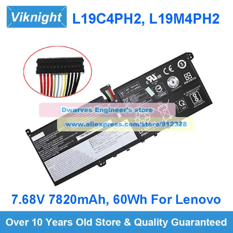 

Genuine 7.68V 7820mAh 60Wh Battery L19C4PH2 L19M4PH2 For Lenovo Yoga 9 14ITL5 82BG Series 82BG005KSC 82BG0028AU 82BG00DFSB