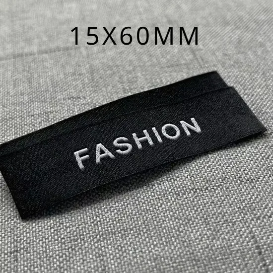 DIY Labels Custom Logo Polyester Cotton Tags Business Name LOGO Printed Cotton Labels White Fabric image 3
