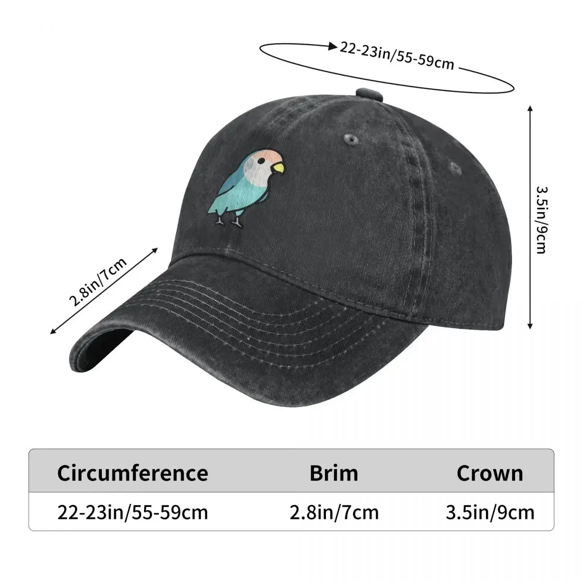 Blue Peach-Face Lovebird Baseball Cap Visier Vintage Trucker Hüte Frauen Golf Wear Männer