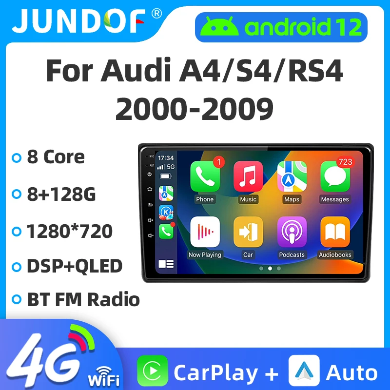 

2 Din Android 12 Car Radio For Audi A4 II 2 B6 III 3 B7 2000-2009 S4 2002-2008 RS4 2005-2009 Multimedia Video Player Carplay