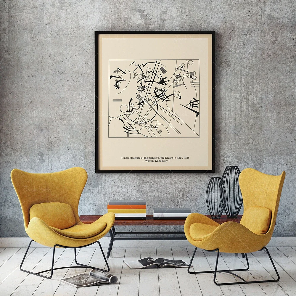 Wassily Kandinsky line geometric art poster, modern abstract Bauhaus style, suitable for living room home decoration