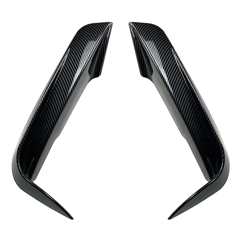 1Pair Car Front Bumper Fangs Trim Lid Cover Decoration for 3-Series F30 F31 M Pack 2013-2019 Carbon Fiber Pattern