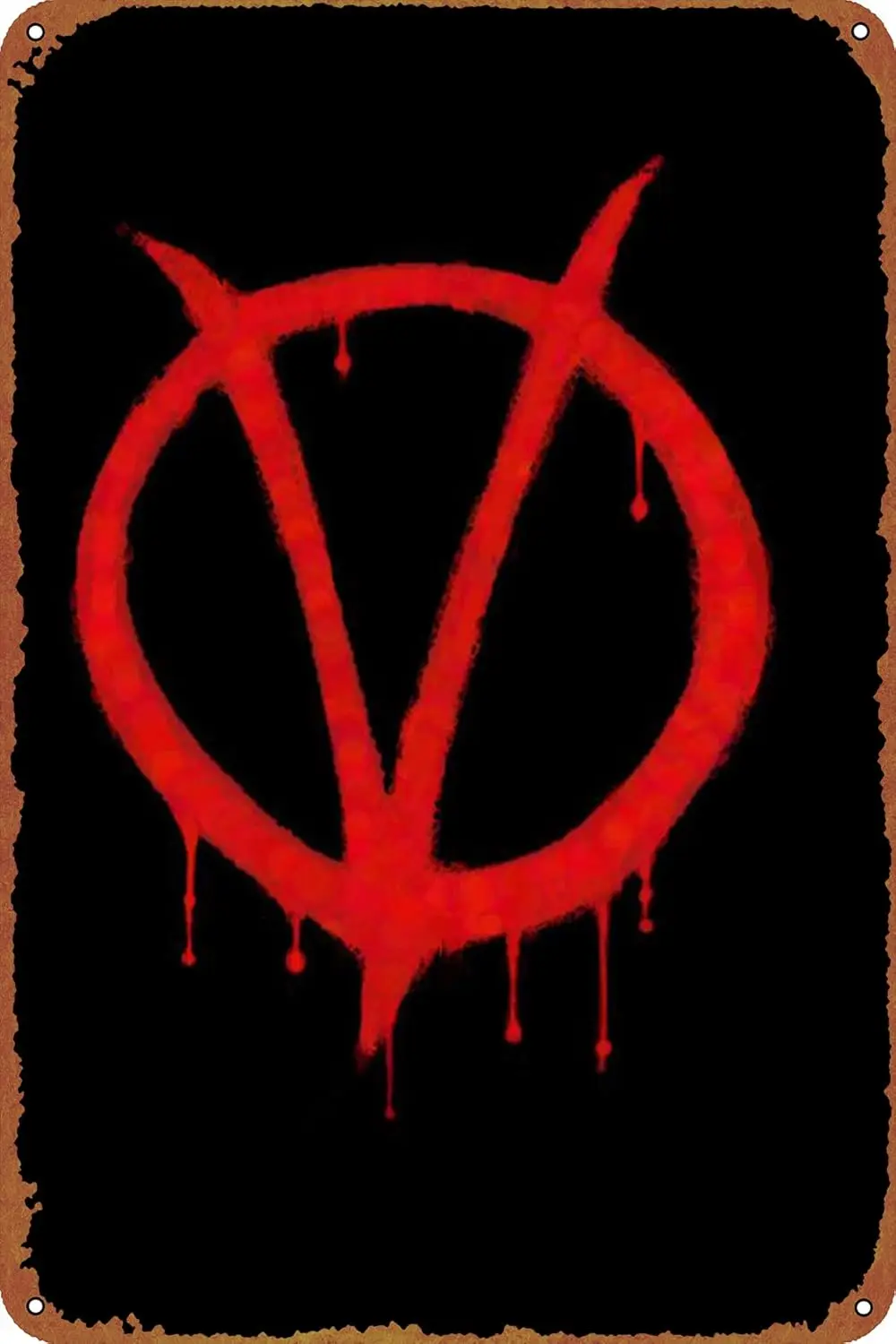 V for Vendetta Tin Sign Decoration Vintage Metal Movie Poster Signs Wall Decor 8x12 Inch