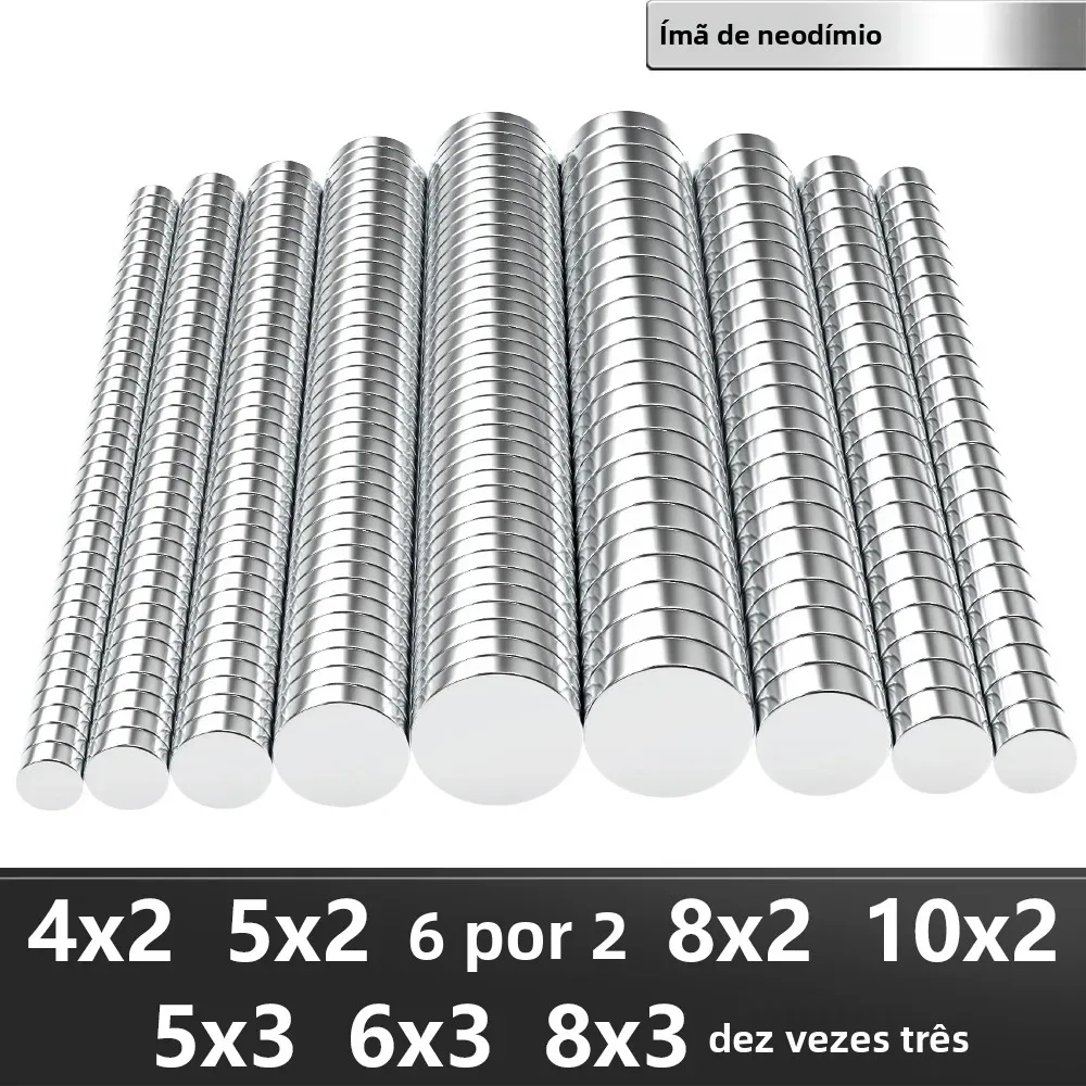 4x2 5x2 6x2 6x3 10x2 10x3mm N35 Ímã de neodímio super forte redondo NdfeB Ímã magnético permanente poderoso ímã de geladeira
