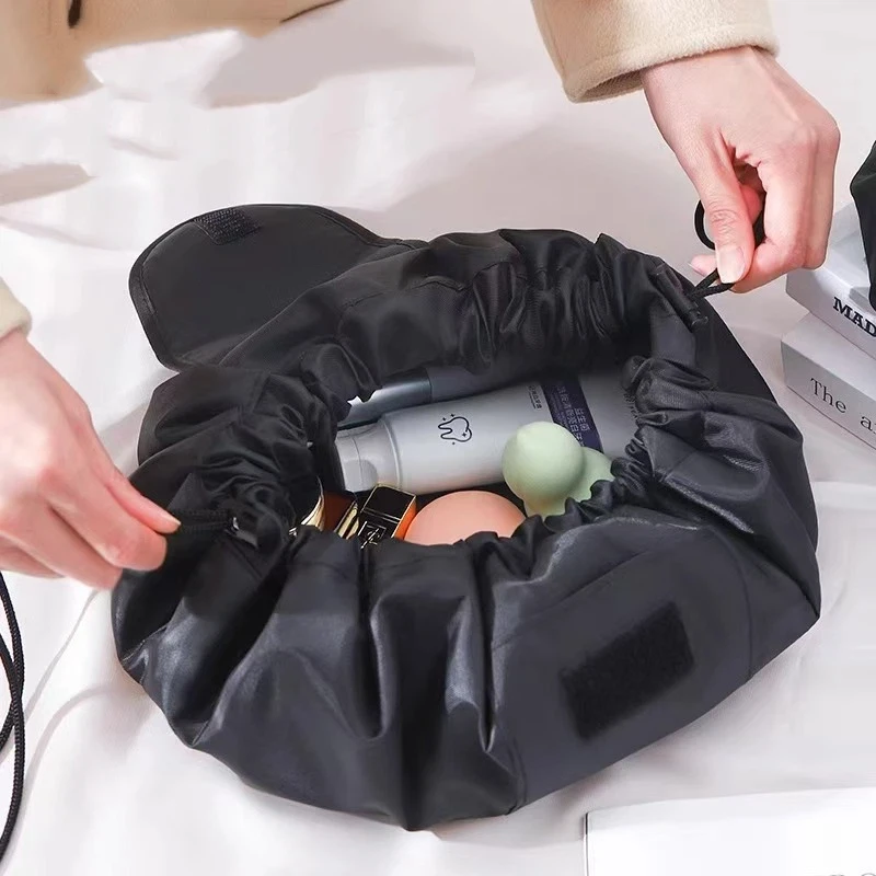 Women Drawstring Cosmetic Bag Travel Storage Makeup Organizer Ladies Make Up Pouch Portable Waterproof Toiletry Box