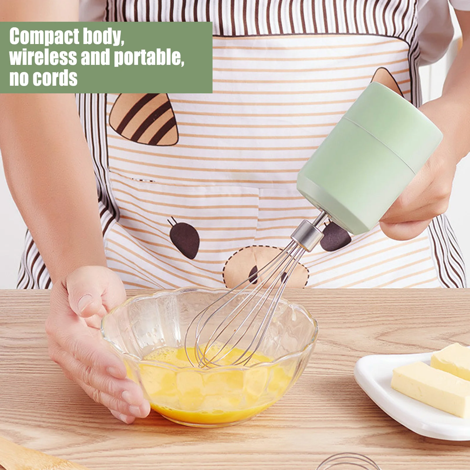 電気コードレスハンドミキサー小型家庭用 3 速度変更泡立て器キッチンベーキング用