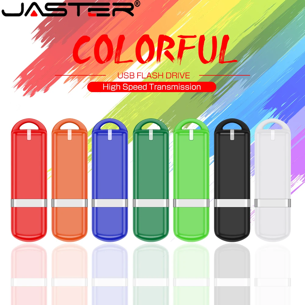 JASTER USB Flash Drive 128GB 64GB Black Plastic Pen Drive 32GB 16GB Business Gift USB Flash Drive 8GB USB Stick 4GB For Computer