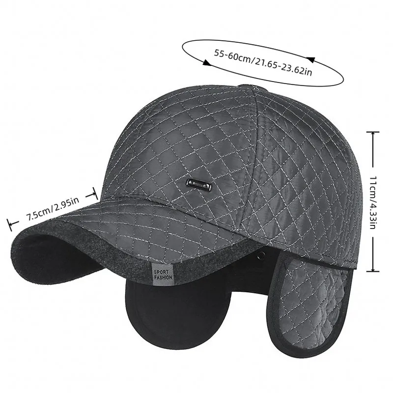 Men's cold proof and warm baseball cap, winter middle-aged and elderly dad, old man, thick hat
