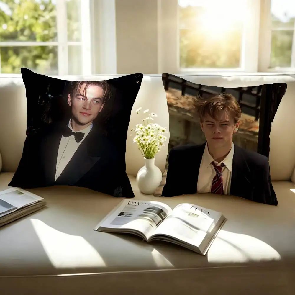 Popular Actor Leonardo DiCaprio Pillow Case Square Double-Sided Sofa Cushion Cover Bedroom Bedside Pillow