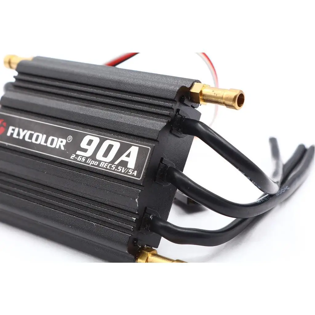 RC Boat Speed Control 2 to 6S 90A Brushless ESC Waterproof Electric Speed Controller with 5 Point 5V 5A BEC for Hobby