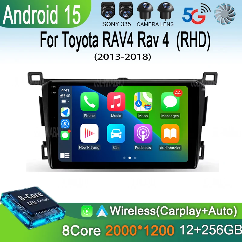 Android 15 Carplay Auto Voor Toyota RAV4 Rav 4 2013 2014 2015 2016 2017 2018 2019 Autoradio Multimedia Video speler GPS Head Unit