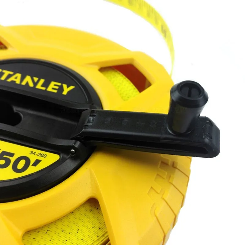 STANLEY STHT34260-8-23 Metric And English Long Tape Measure 15M Closed Fiberglass Disc Type Rubber Handle For Comfortable Grip