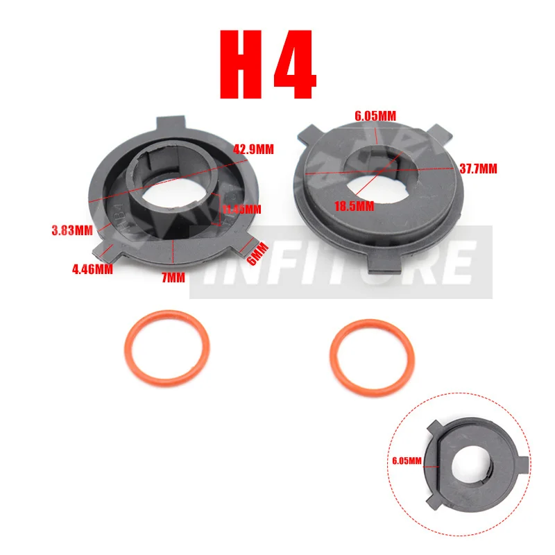 2Pcs H4 Car LED Headlight Bulb Base Adapter Socket Holder Head Lamp Retainers