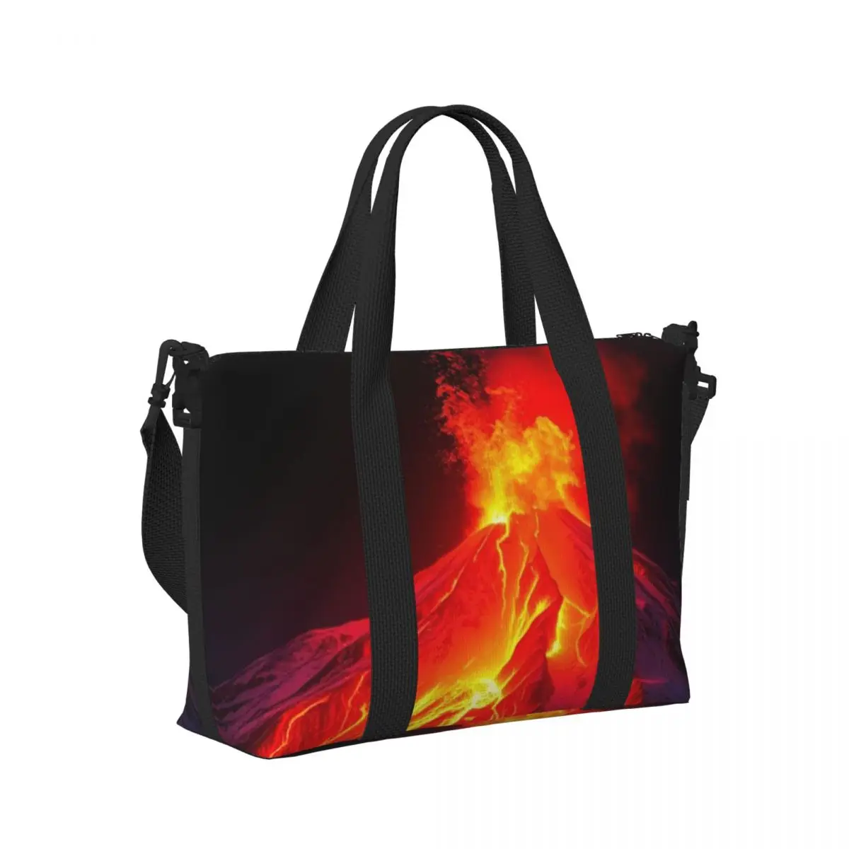 

Пляжная дорожная сумка Volcano In The Snow, большая вместительная сумка для тренажерного зала, йоги, женская дорожная сумка для покупок, сумка на плечо