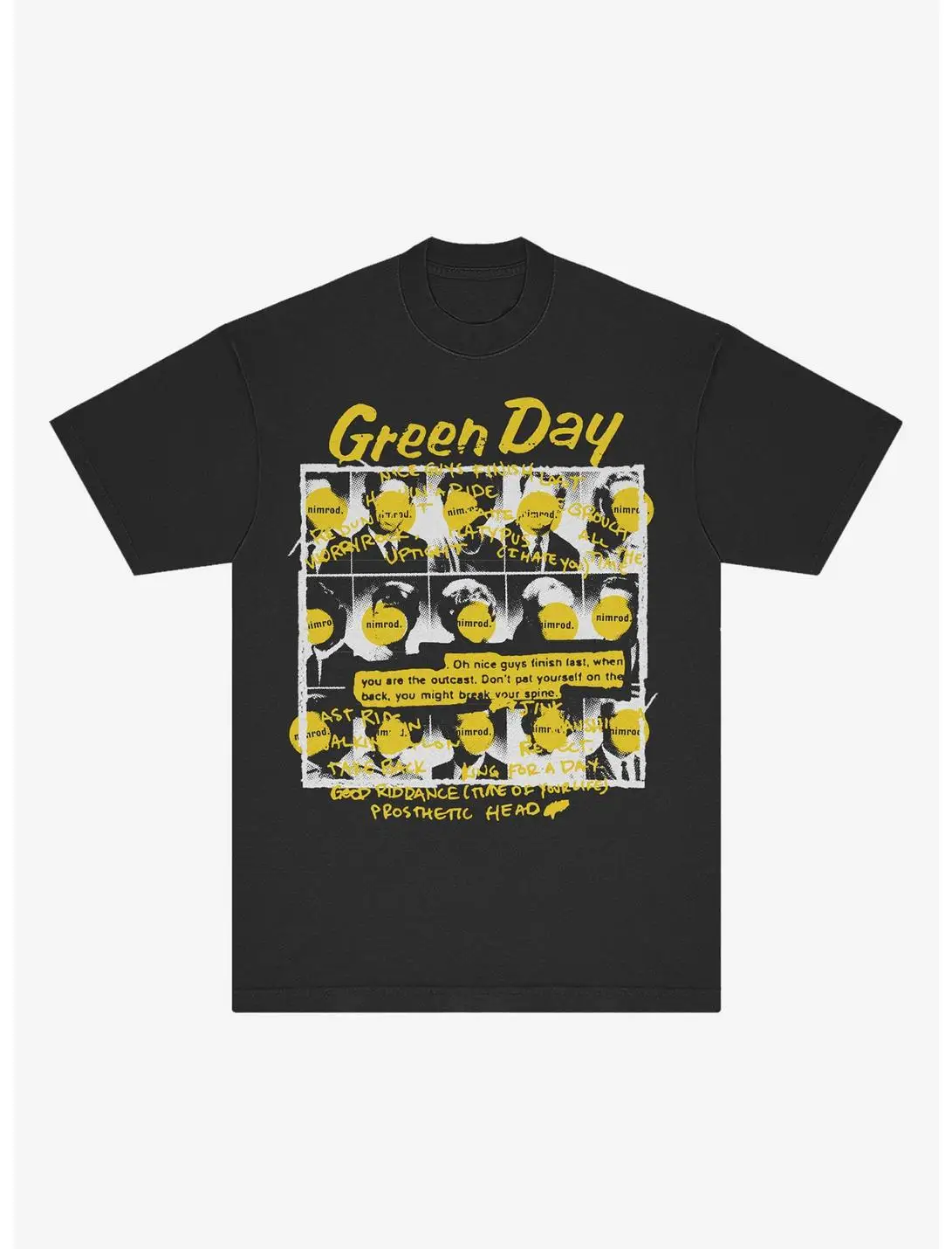 グリーンデイ ニムロッド グリッドバンド グラフィックプリント 夏、秋、冬 メンズ＆レディース 半袖 Tシャツ カジュアル ルーズ アウトドア