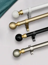 Curtain Pole Aluminum Alloy Roman Rod Home Decor Durable Single Double Curtain Rods Track Brackets Rings Accessories Customized