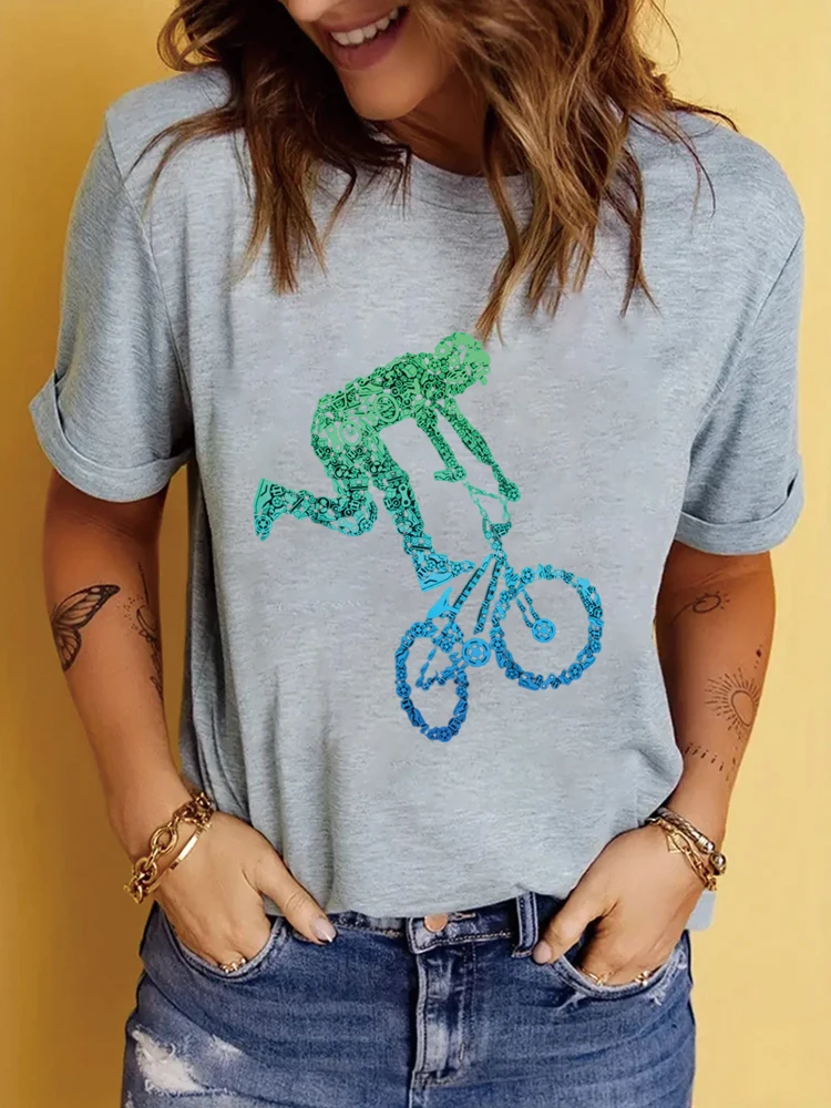 BMX Rider Bike Bicycle Stunt Racing Kids Boys T-Shirt Graphic & Letter Print T-Shirt women graphic tees ladies t shirts tops for