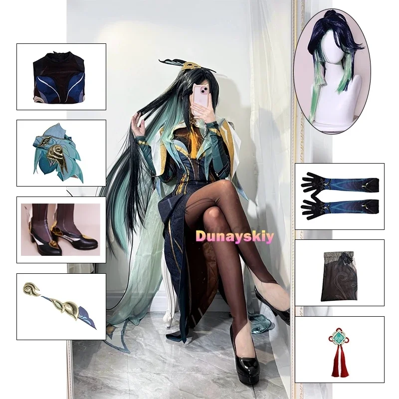 Xianyun Cosplay Costume Game Genshin Impact Cloud Retainer Full Set Outfit Role Play Christmas Halloween Uniform Women Cos Dress