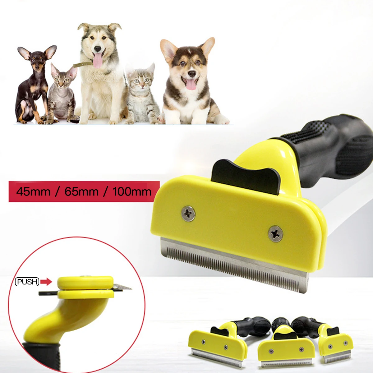 Furmines Pet Hair Remover for Puppy Dog Hairs Brush Cat Grooming Comb Fur Removal Clipper Tools Animal Pets Supplies