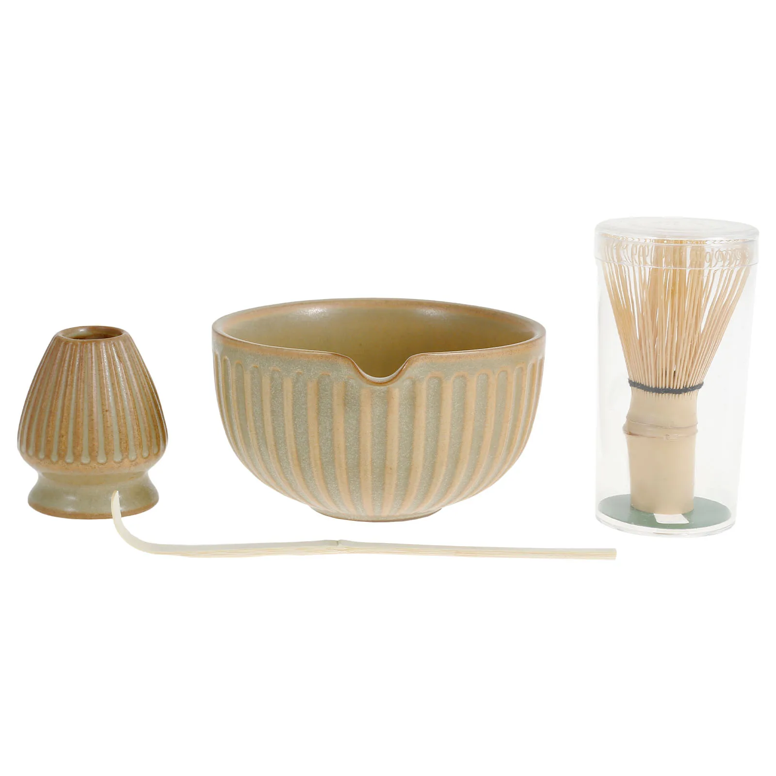 

4Pcs Matcha Set Japanese Matcha Tea Whisk Set Matcha Drinks Making Kit with Bowl Whisk Stand Scoop for Beverage Shop Lattle Make