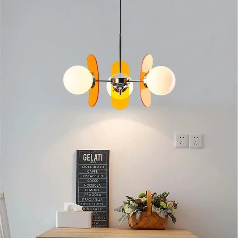 Nordic Modern Colorful Acrylic Living Dining Study Room Bauhaus Bedroom Memphis Chandelier Hotel Hall Parlor LED