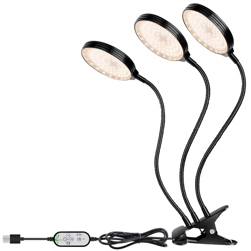 Growing Lamp for Indoor Plants 5 Dimmable Levels USB Plant Grow Light 78 LEDs Sunlight Full Spectrum Adjustable Desktop Clamp