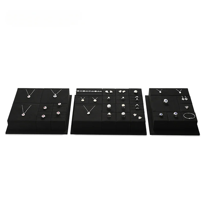 

Black microfiber high-end jewelry display rack necklace ring earrings jewelry display counter jewelry display props