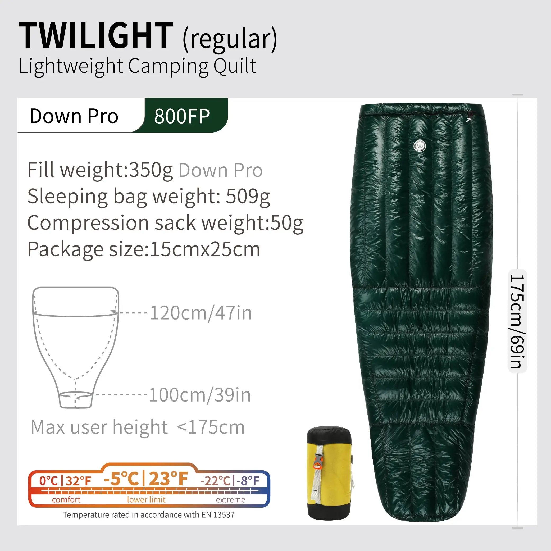 AEGISMAX WIND HARD Twilight 800FP Duck Down Backpacking Sleeping Bag Ultralight Winter Camping Equipment image 3