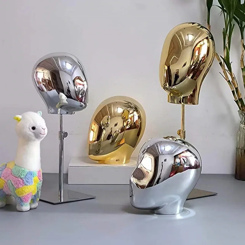 Woman Hat Organizer Male Head Mannequin Storage,Body Dummy Bust,Fake Accessories,Girl Hat Display Rack,Electroplate Model AT414