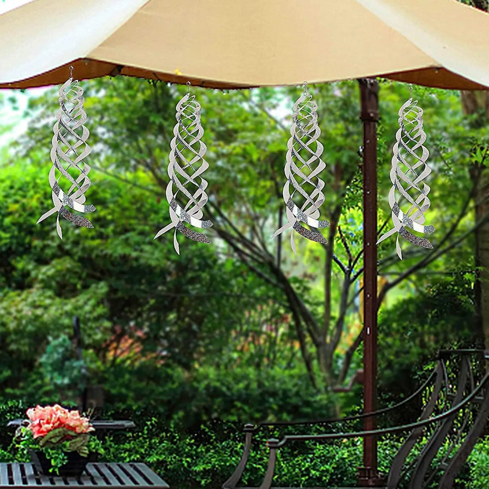 

4x Wind Spinner Garden Decoration to Scare Birds Rotating Hanging Ornament Bird Deterrents for Patio Home Farm Garden Outside