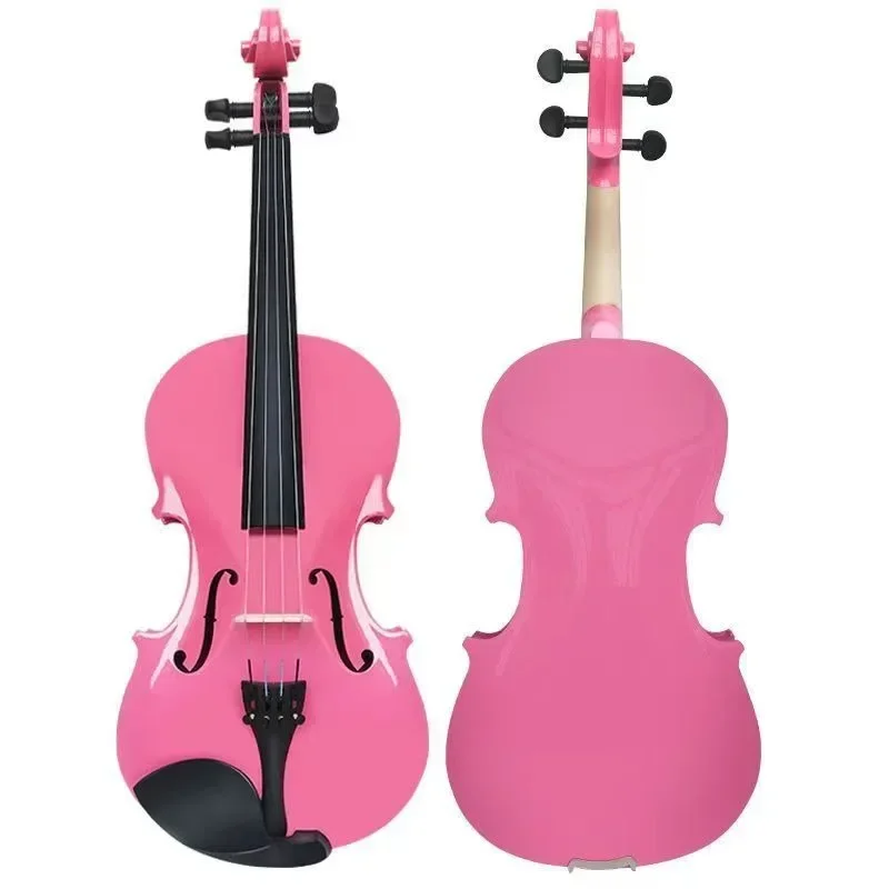 Princess pink 1/8 1/4 1/2 3/4 4/4 Scale Violin Set with Case, Bow & Rosin - Ideal Christmas, New Year's Gift for Musicians