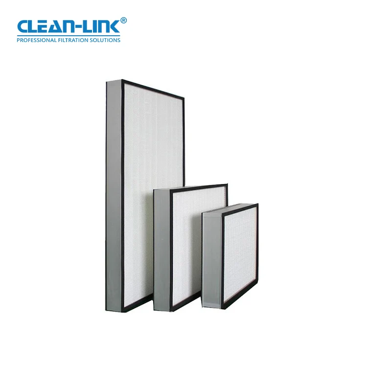 High Efficiency Mini Pleat Fiberglass Filter Paper Clean Room HEPA Panel Filter
