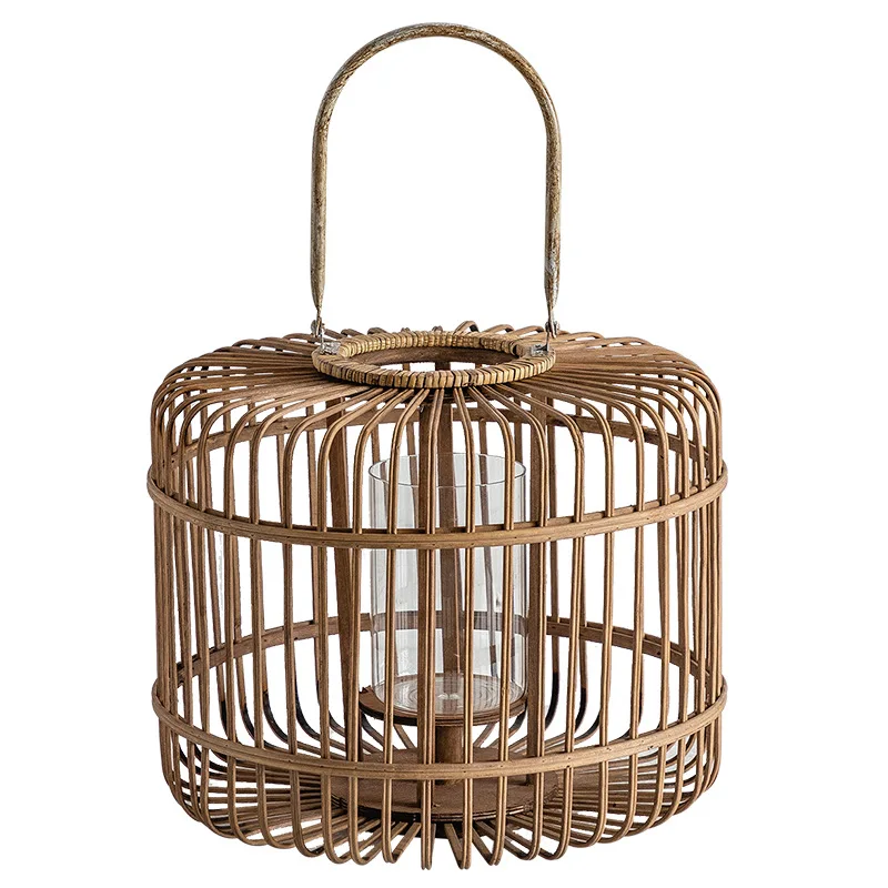 

American retro rattan candlestick hotel homestay creative decoration restaurant romantic candle ornament studio shooting props
