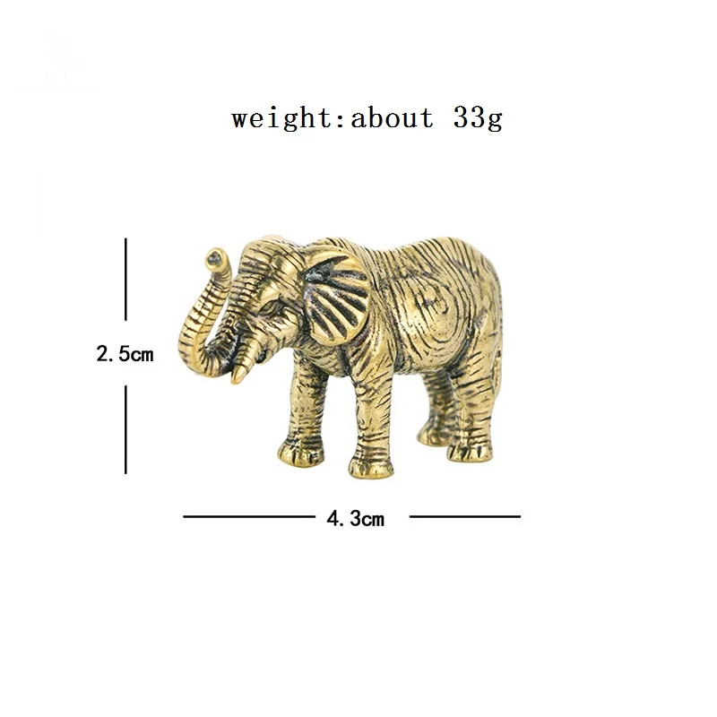 Brass Solid Thailand Elephant Statue Desk Toy Ornaments Copper Animal Miniatures Figurines Home Decorations Crafts  Accessories