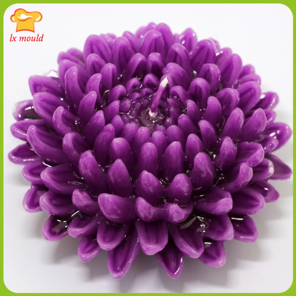 3D Large Chrysanthemum Soap Silicone Mould Handmade Salt Ice Sculptures Carved DIY Candles Chocolate Cake Baking Decor Mold