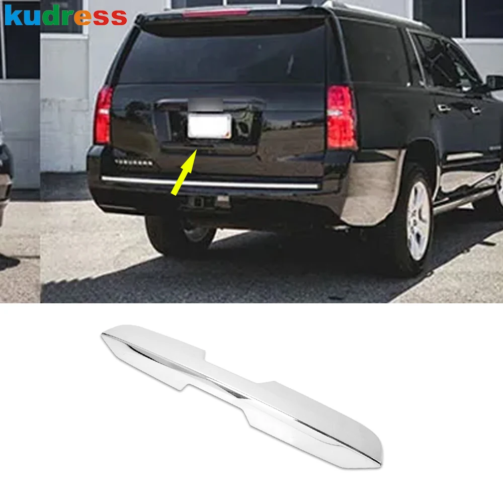 

Для Chevrolet Suburban 2021 2022 GMC YUKON 2015-2017 2018 2019 хромированная крышка задней двери багажника автомобиля, накладка на дверь, аксессуары