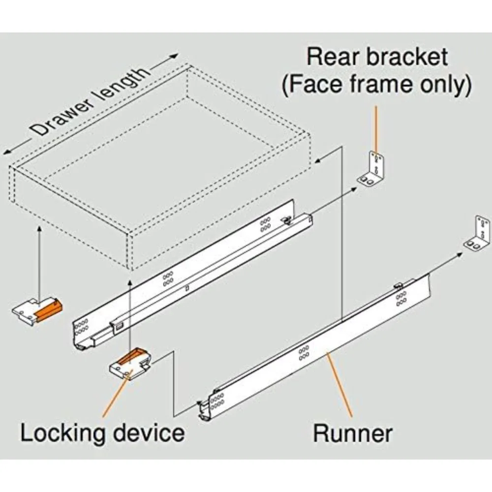 Prowadnica do szuflady o pełnym wysuwie, udźwig 227 kg (500 LB), długość 66 cm (26 cali), do zastosowań wymagających wysokiej wytrzymałości.