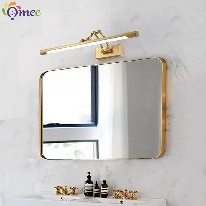 Modern Led Wall Lamp Black Golden Bathroom Mirror Light 45 57 cm Interior Wall Light AC185-265V Wall Mounted Long Picture Light