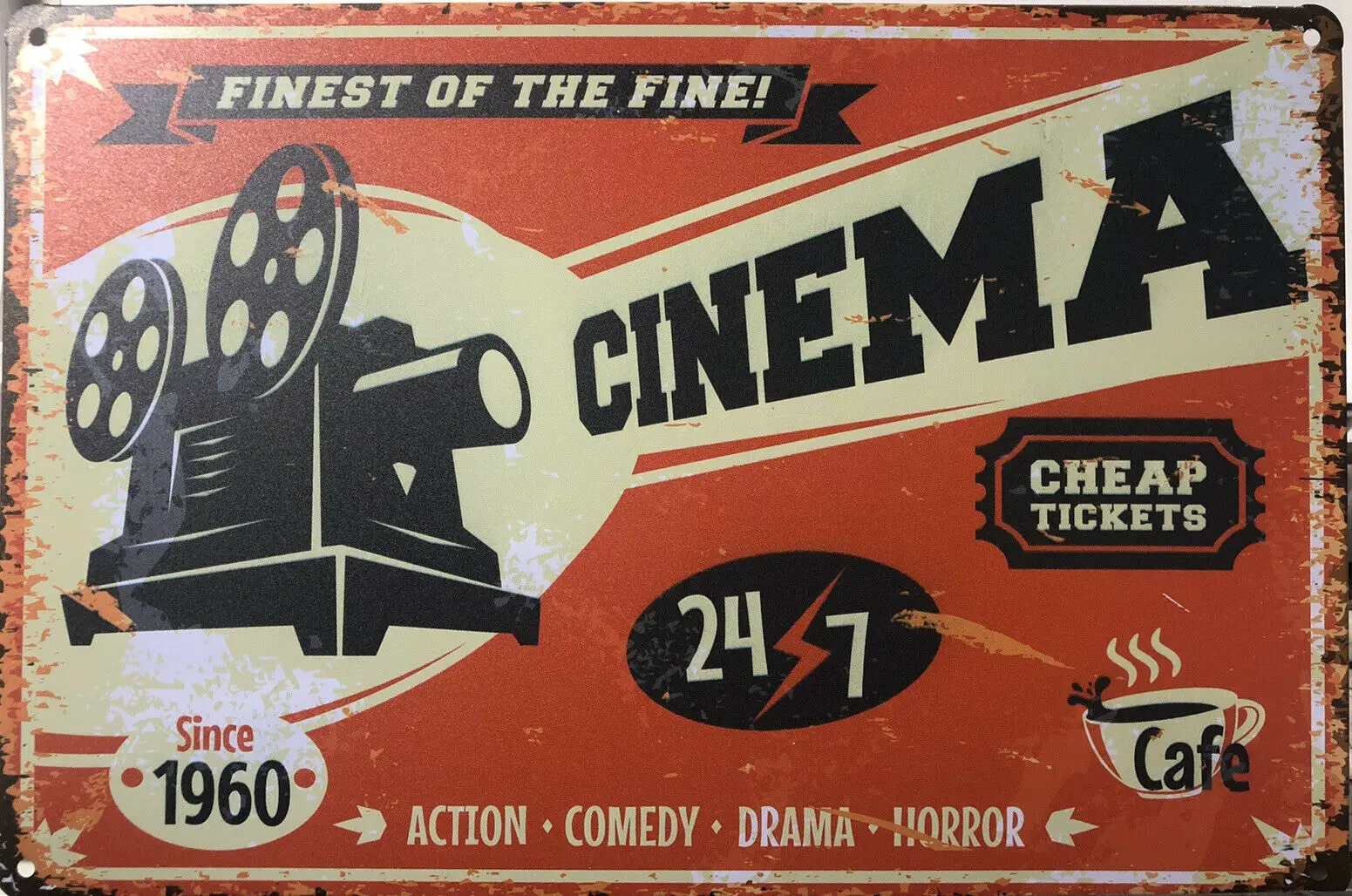 Popcorn Movies Garage Metal Tin Signs Man Cave Shed Bar & Home Metal tin sign Pub Bar Decoration Tin Sign Shabby Chic Home Decor