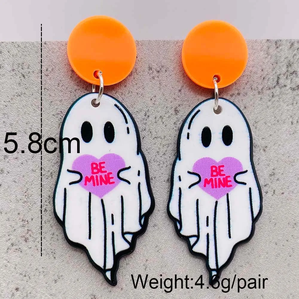 New Scary Halloween Earrings Fashion Personality Mushroom Ghost Pumpkin Pointed Knife Earrings Halloween Decoration Gift