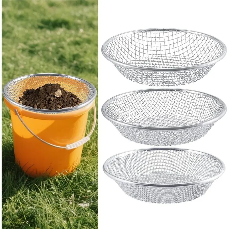 ABHI-Garden For Compost, Sieve 3Pcs Soil Sifter 3 Aperture Sizes-Dirt, Rock, Gravel Screen-Fits 5 Gallon Bucket