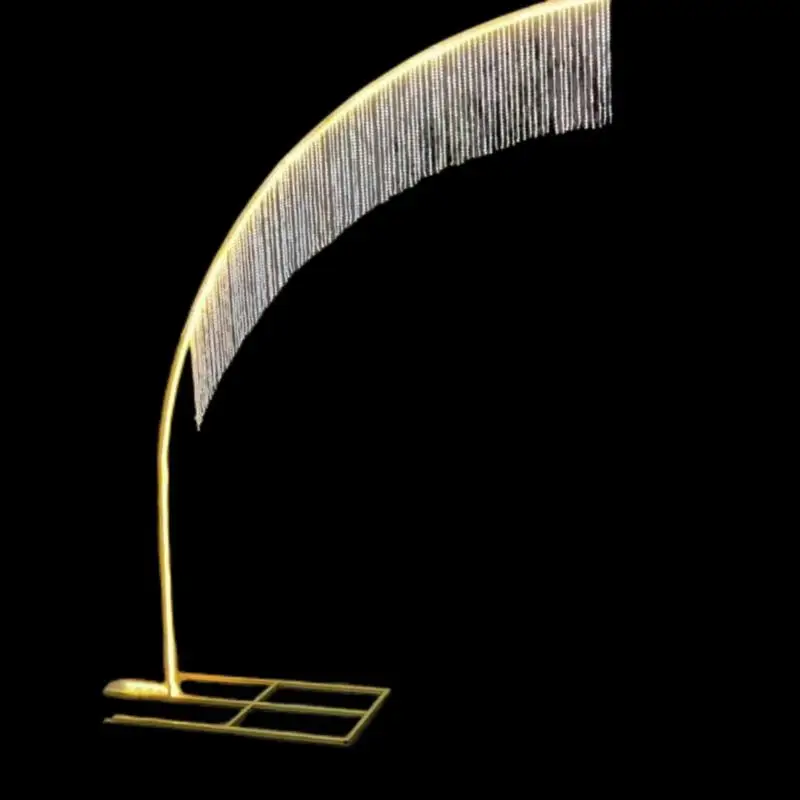 

2pcs Wedding Hall Stage Hanging Piece Rack Walkway Background Flower Rack Party Props Outdoor S-shaped Crystal Ornament Stand