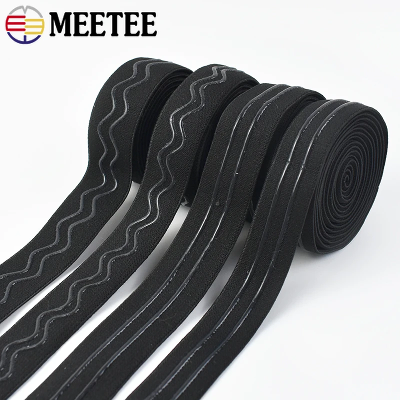 2/5/10M 20/25/30/40/50mm Anti-slip Silicone Elastic Band for Bra Sport Underware Rubber Tape Stretch Webbing DIY Accessories