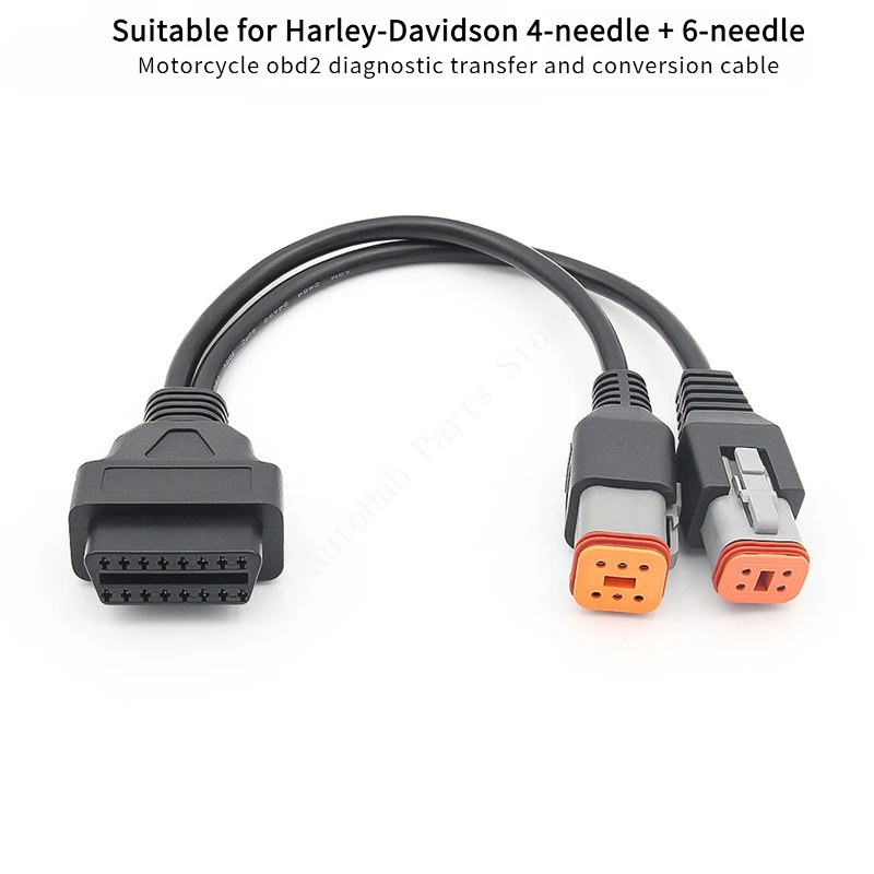 

Подходит для Harley-Davidson, 4-игольный + 6-игольный кабель для диагностической передачи и преобразования мотоцикла obd2.