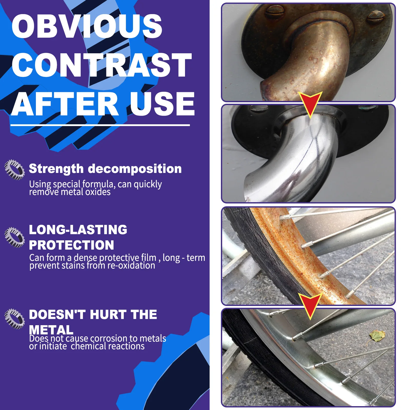 50ml Metal Rust Remover Multifunctional Automotive Wheel Polishing And Refurbishing Agent Faucet Stainless Steel Rust Remover image 3