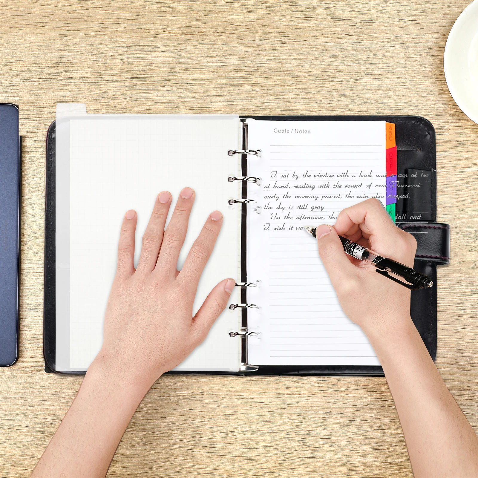 Pagina delle schede per notebook Divisori in PVC A5 Schede indice per notebook Divisori trasparenti per raccoglitori per diari Divisori per raccoglitori